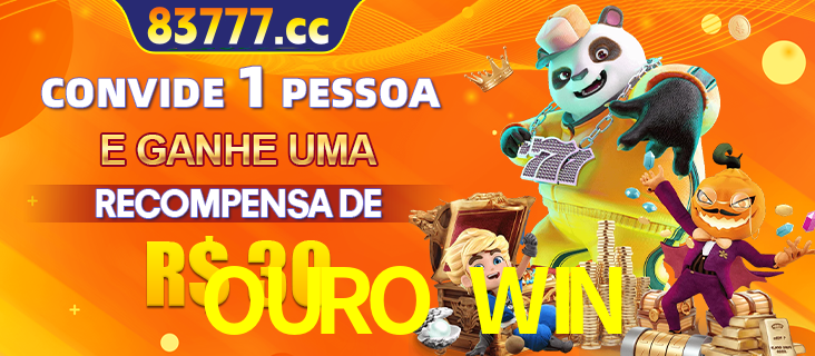 Banner institucional da OURO WIN sobre parceria de marcas e criação de uma marca de excelência, apresentando os mascotes de jogos populares como o Fortune Tiger.